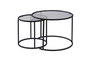 Hanah Home Juego de Mesas de Café Negro con Vidrio Templado